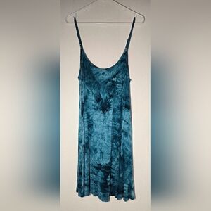 Tie Dye Swing Dress with Adjustable Straps - XL